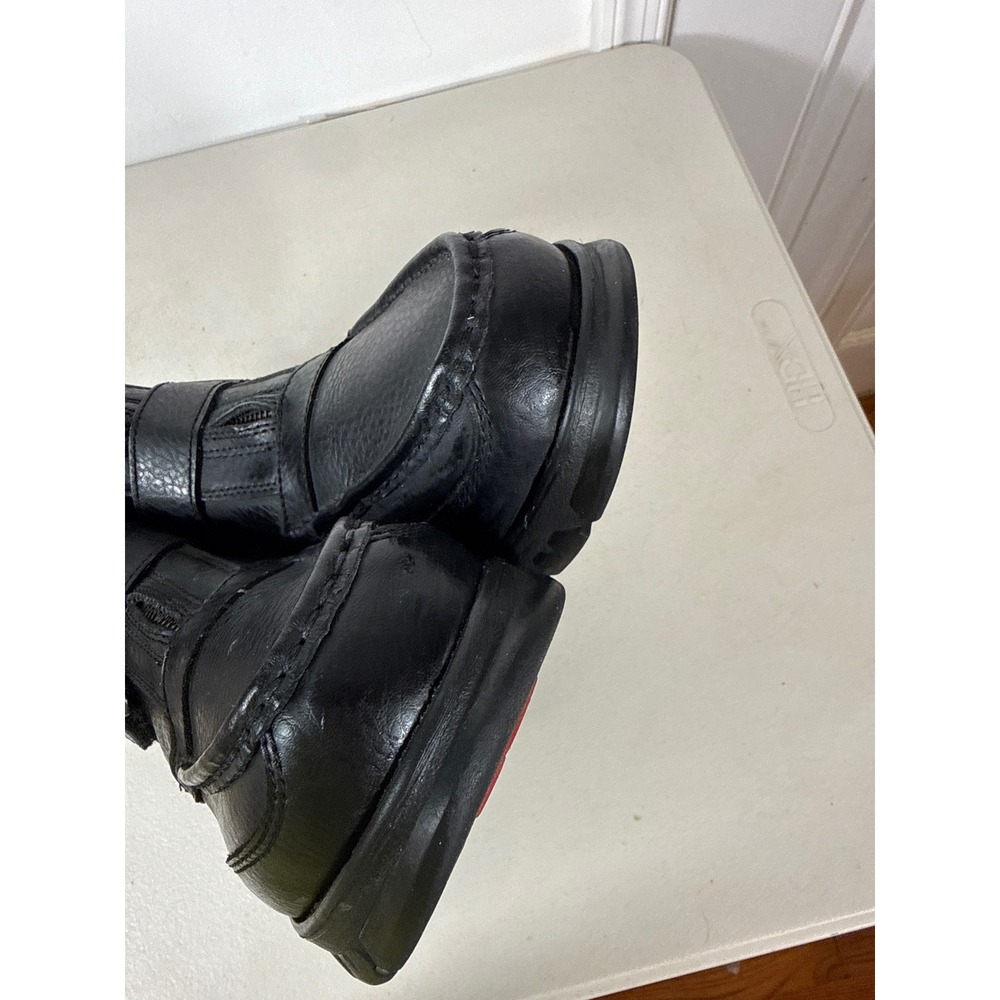 Polo Ralph Lauren Mens Black Leather Zip Front Buckle Strap Lug Sole Boot men 10 - Picture 8 of 16